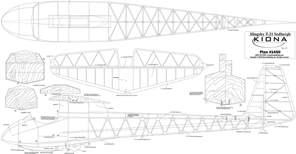 Plan - 1450 Slingsby T.21 Sedbergh