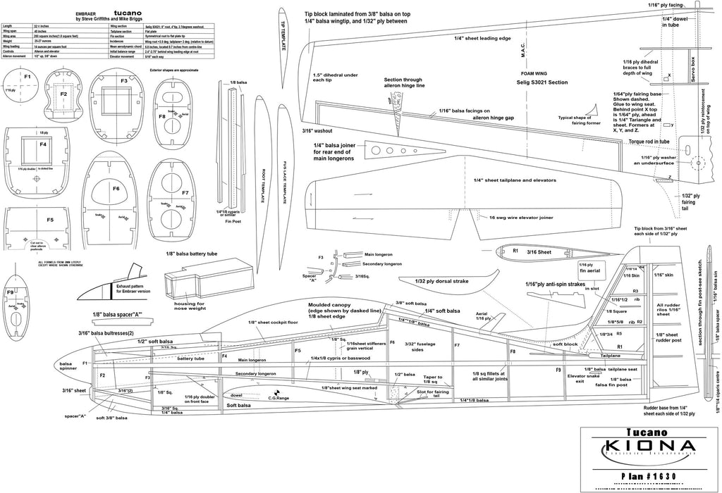 Plan - 1630 EMB 314 Super Tucano