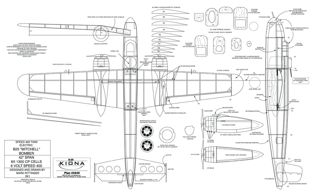 Plan - 1640 B-25 Bomber