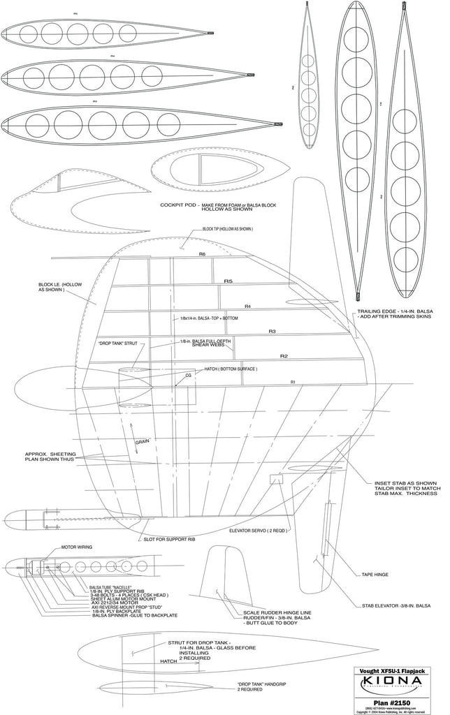 Plan - 2150 Vought XF5U Flapjack