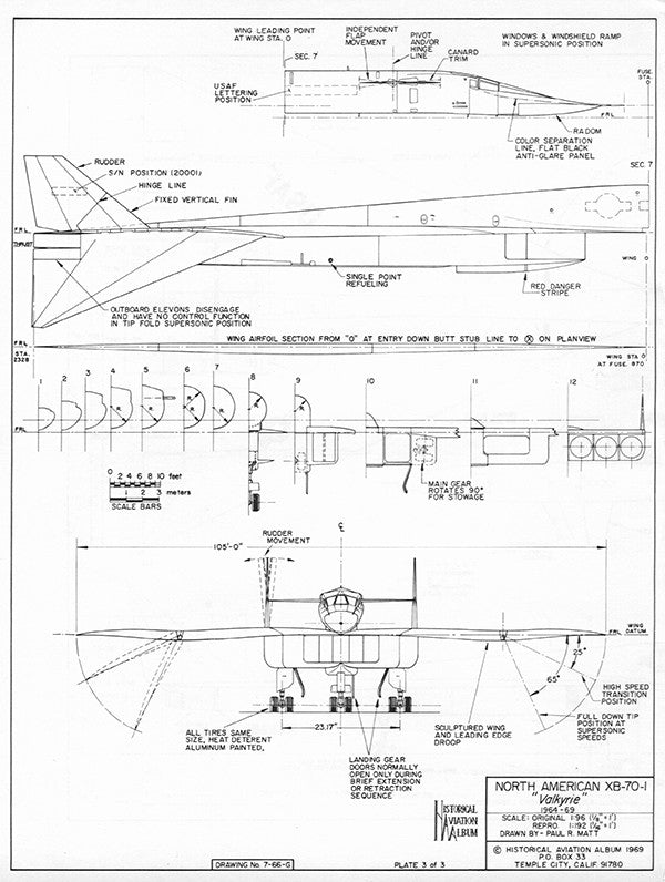 Drawing - Paul Matt - North American XB-70-1 Valkyrie